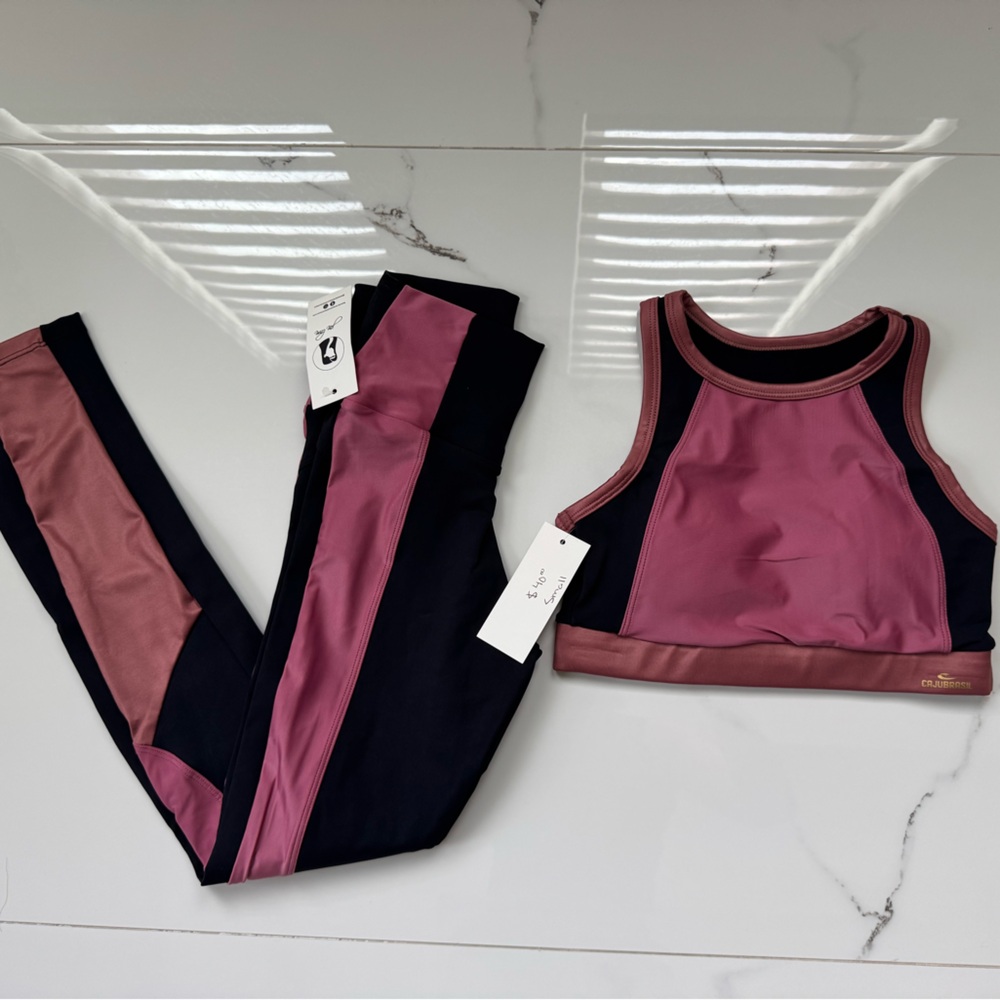Two-Piece Activewear Set in Pink and Black